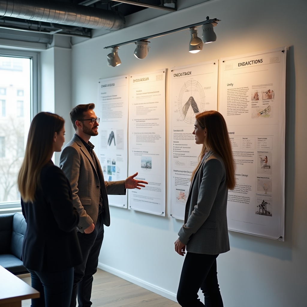 Educational display showcasing fundamental design principles with visual examples